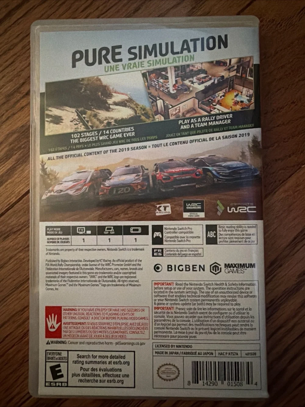 Nintendo Switch WRC 8 - Blue Rally Car Cover